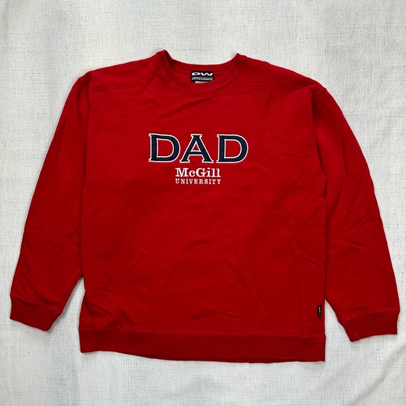 DW Authentic Dad McGill University Red Sweatshirt Size Medium - Picture 3 of 12